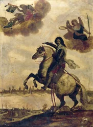 Ludwig XIII. (1601-43) bei der Belagerung von La Rochelle